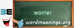 WordMeaning blackboard for worrier